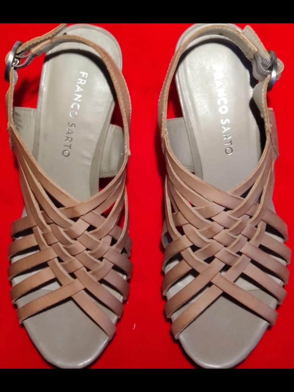Franco Sarto Womens 8M Beige/Tan Sandals Wedges